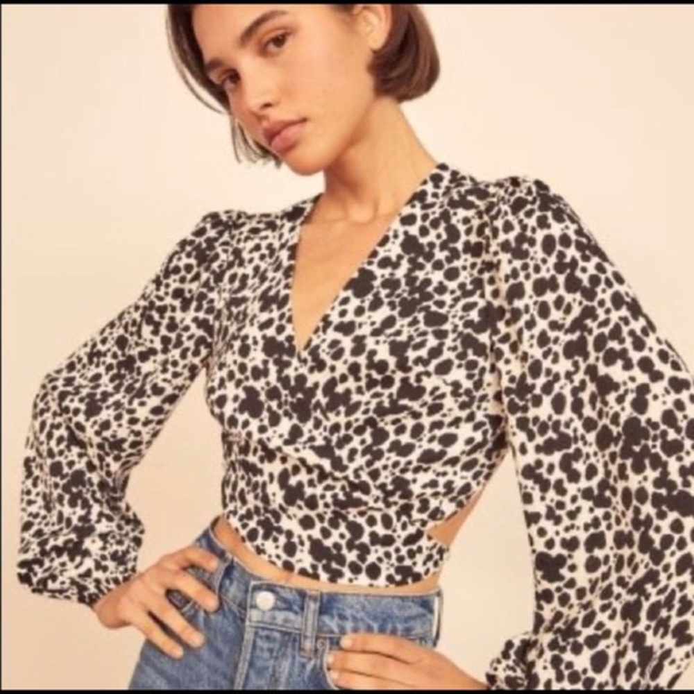 Reformation Dalmatian Wrap Top (Maddy Top in Rocky)